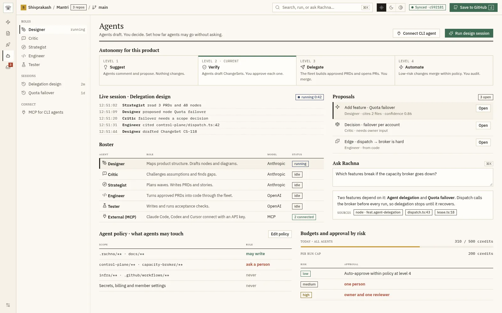 Agent roles and their proposals